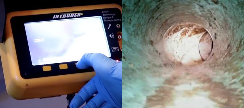 A sewer scope video inspection from Hansen Inspection Services